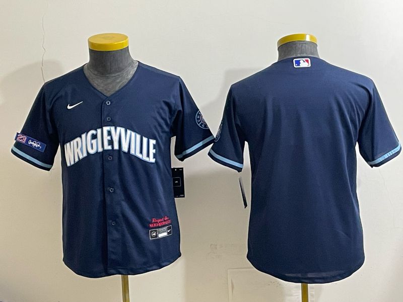 Youth 2026 Chicago Cubs Blank Drak Blue City Edition Nike MLB Jersey style 003